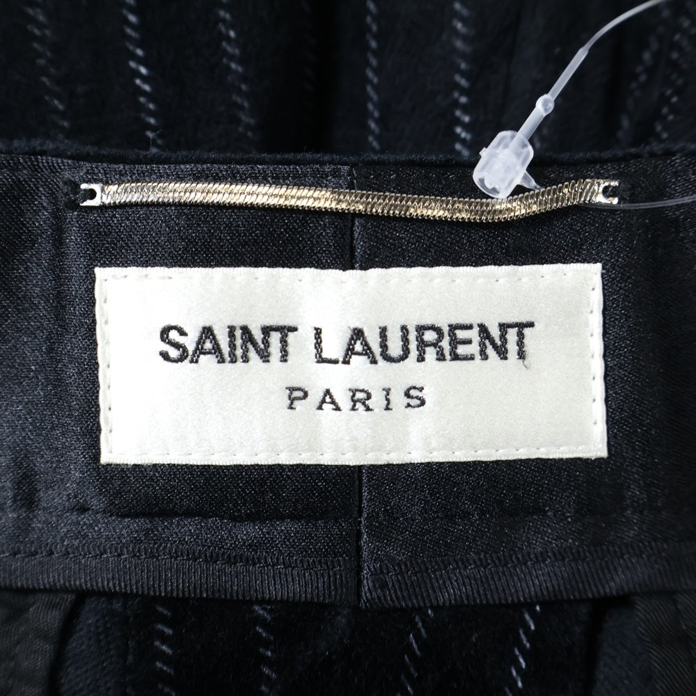 SAINT LAURENT PARIS(サンローランパリ) ストライプベロアロングパンツ ブラック 666274 Y1D75