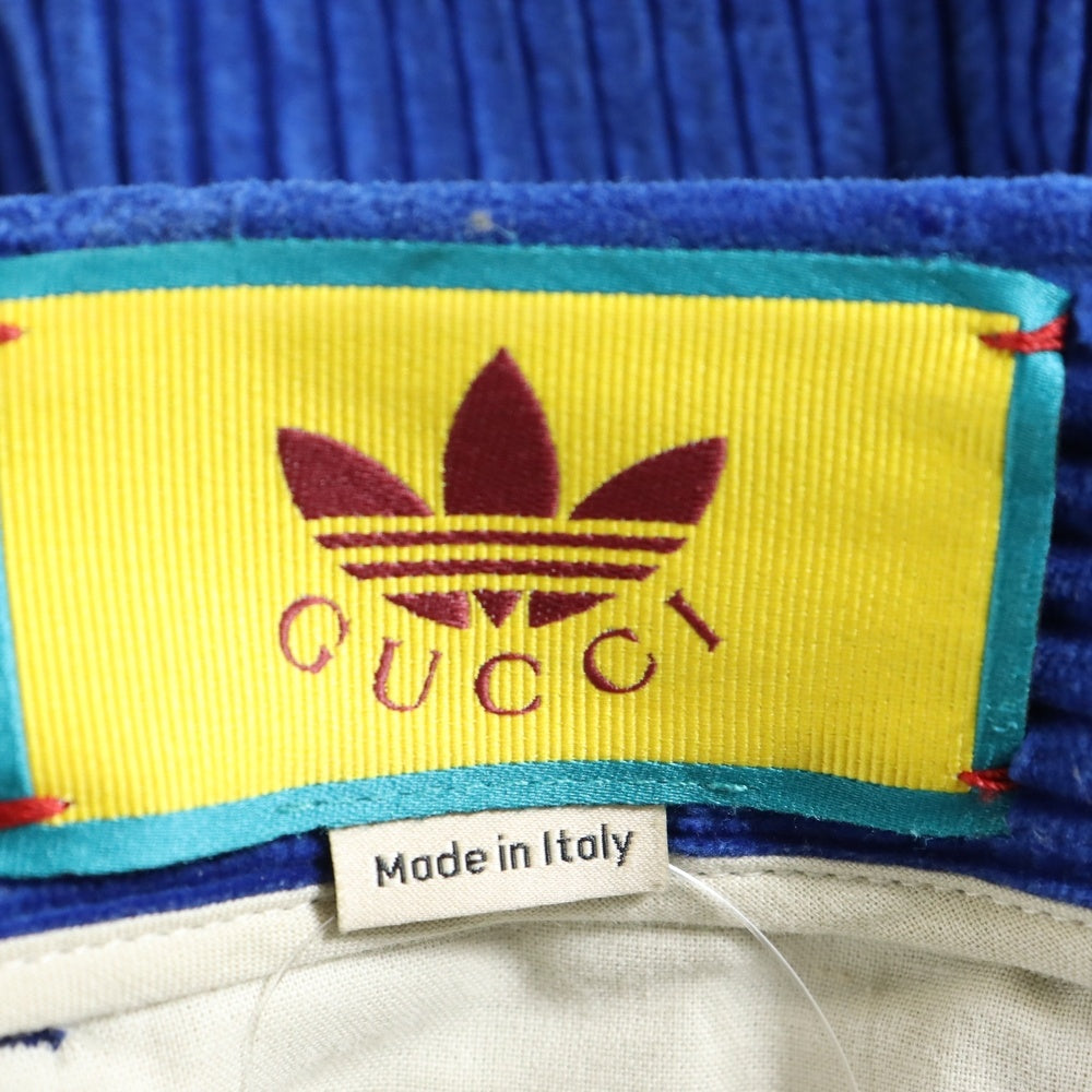 GUCCI(グッチ) 22AW ×adidas アディダス ホースビット コーデュロイ スラックスパンツ ブルー696656