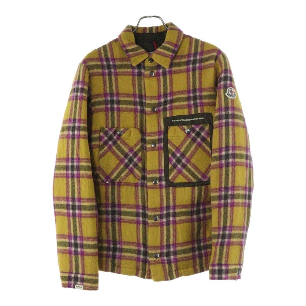 MONCLER(モンクレール) 21AW KURYS ウールチェック ダウンシャツジャケット イエロー G20911A00133