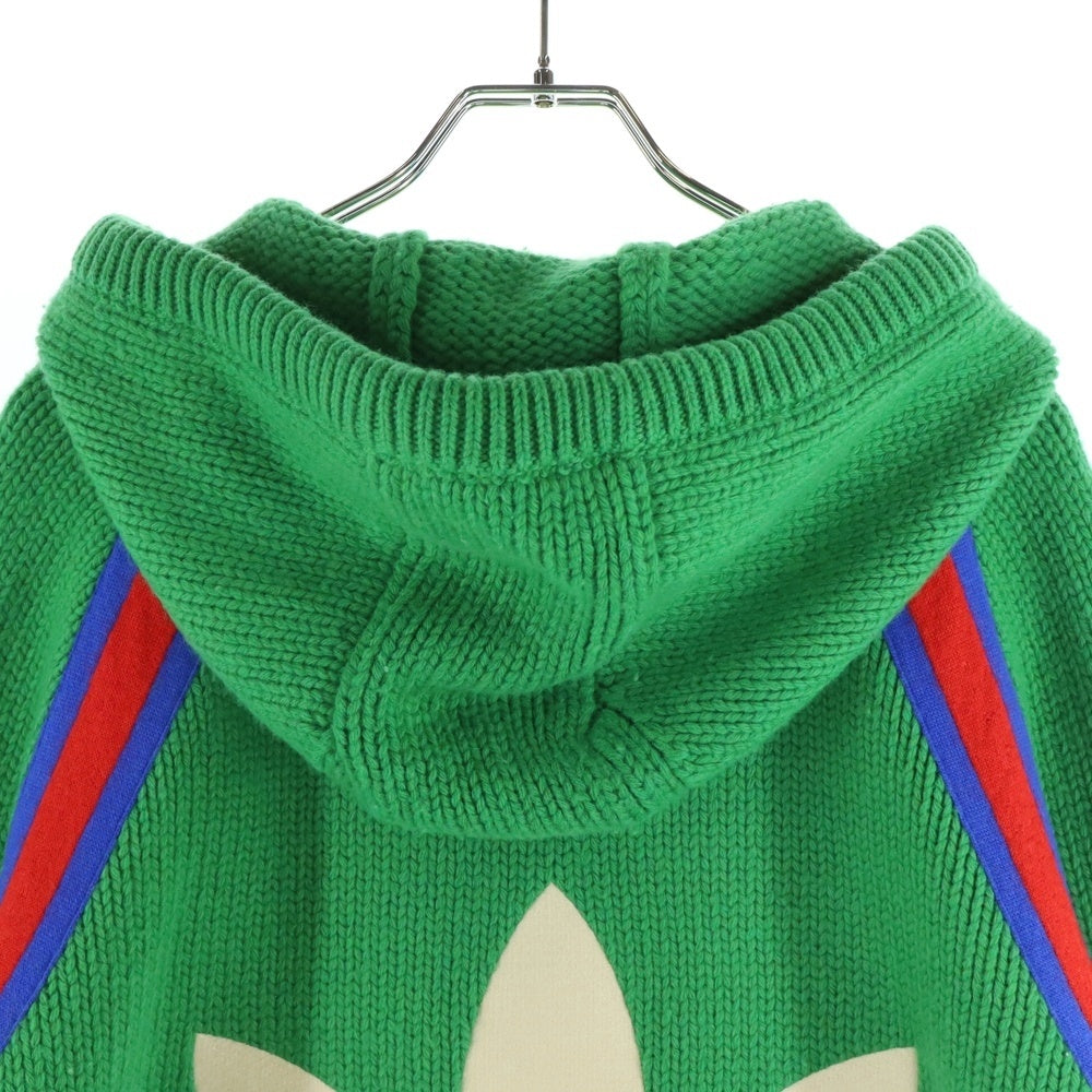 GUCCI(グッチ) ×adidas Knit Pullover Parka アディダス ニット プルオーバーパーカー グリーン 723079
