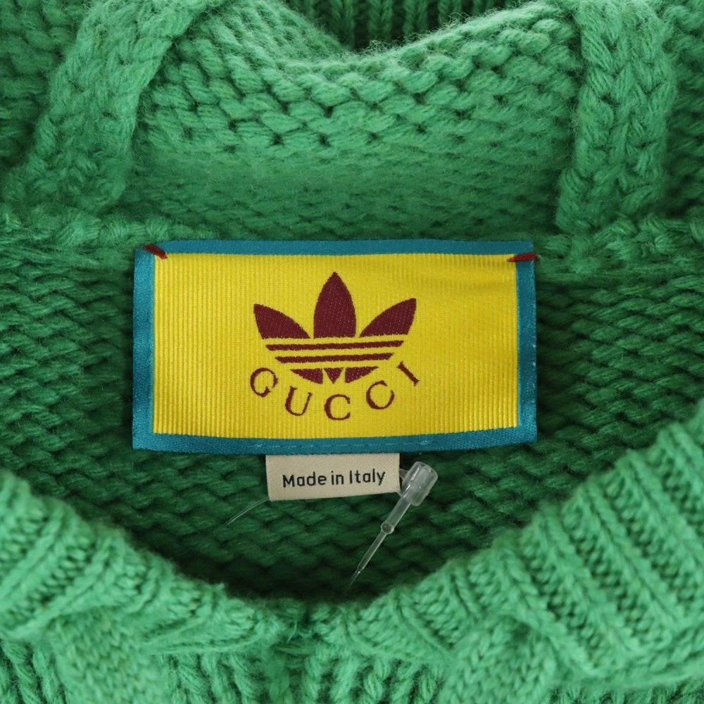 GUCCI(グッチ) ×adidas Knit Pullover Parka アディダス ニット プルオーバーパーカー グリーン 723079