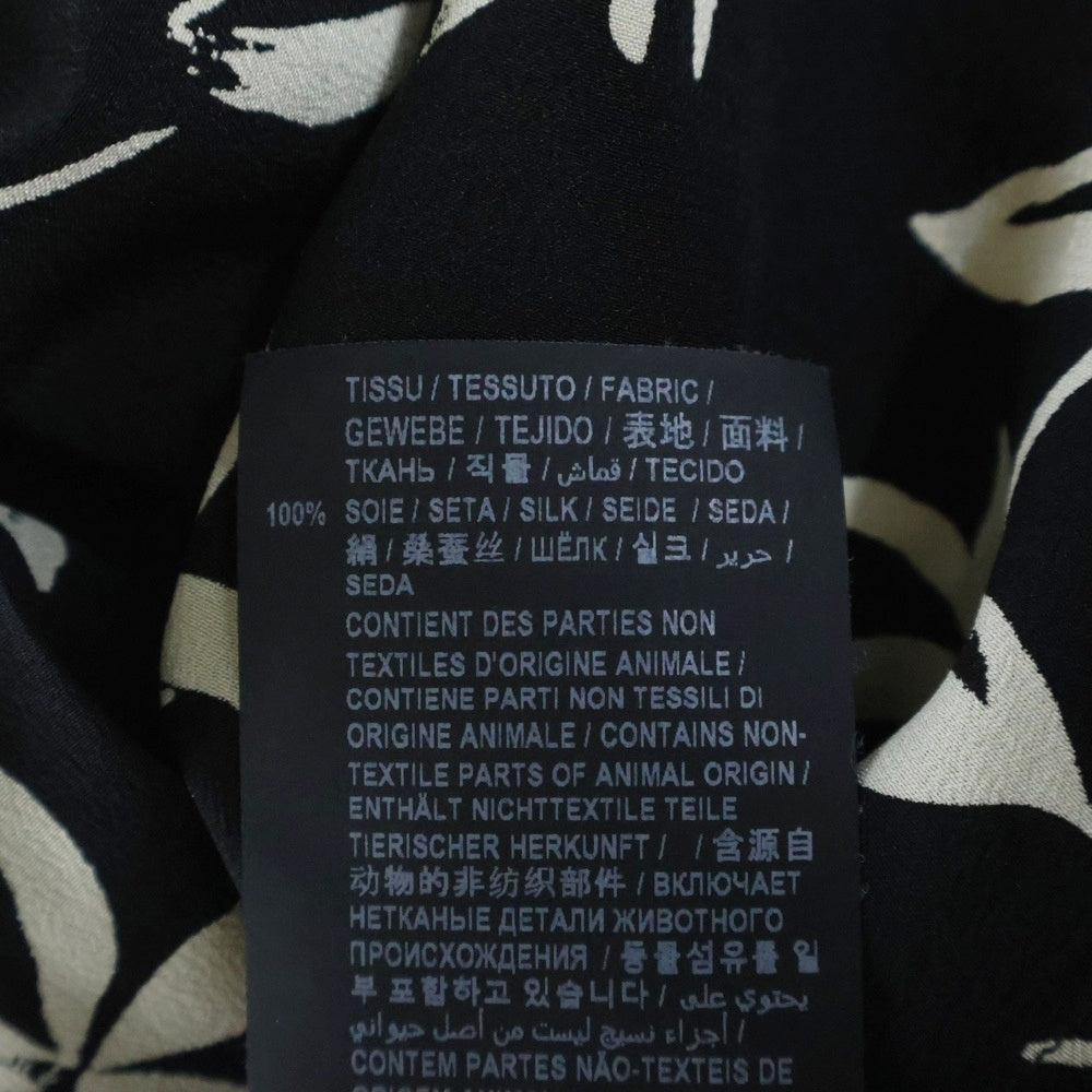 SAINT LAURENT PARIS(サンローランパリ) 21AW フローラル総柄 シルク 長袖シャツ ブラック 646850