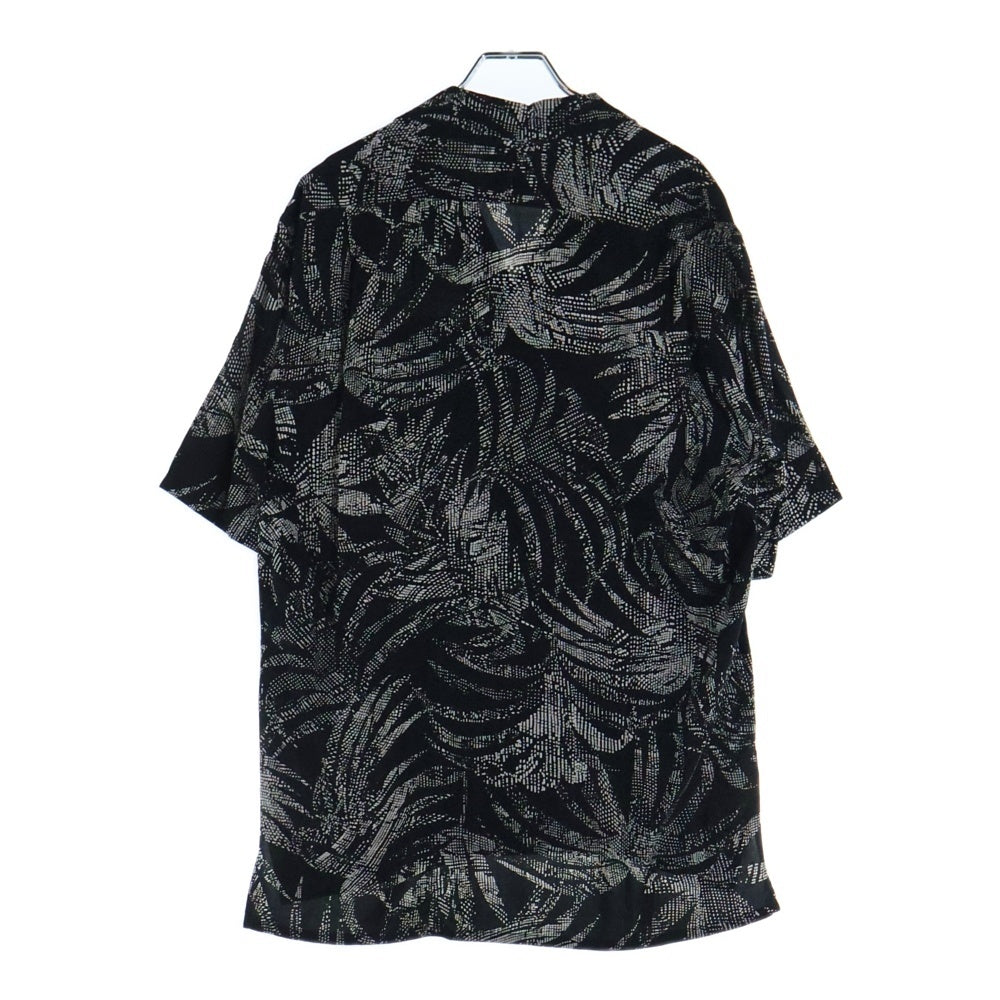 SAINT LAURENT PARIS(サンローランパリ) 19SS SILK JUNGLE PALM PRINT S/S SHIRT 総プリント オープンカラー シャツ ブラック 531956 Y2C63