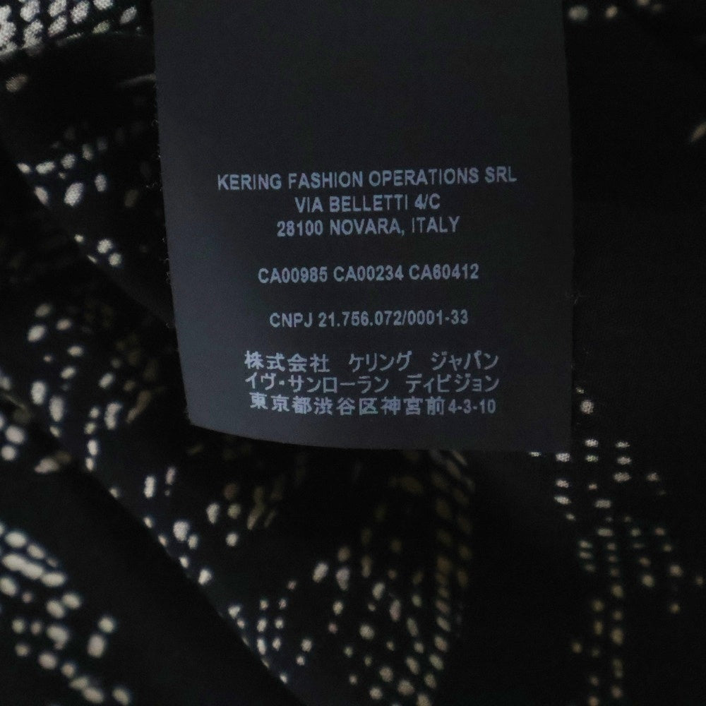 SAINT LAURENT PARIS(サンローランパリ) 19SS SILK JUNGLE PALM PRINT S/S SHIRT 総プリント オープンカラー シャツ ブラック 531956 Y2C63