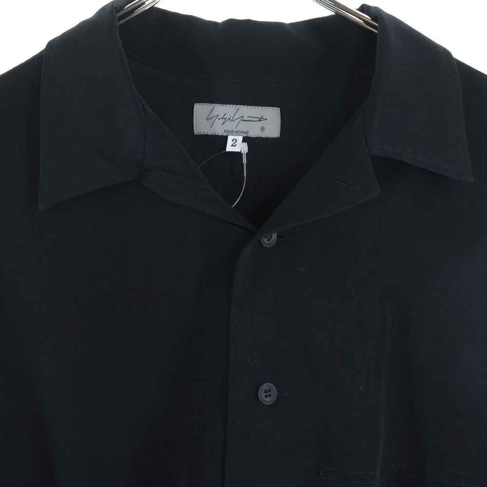 Yohji Yamamoto POUR HOMME(ヨウジヤマモト プールオム) TA TUXEDO SHIRTS COLLAR BLOUSE タキシード カラーブラウス シャツ ブラック HS-B60-500-1-02