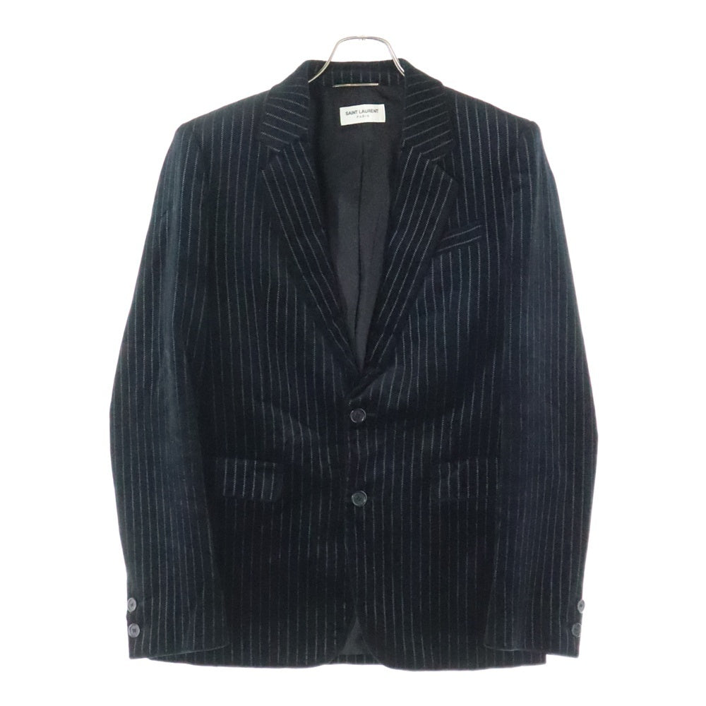 SAINT LAURENT PARIS(サンローランパリ) ストライプベロア テーラードジャケット ブラック 662466 Y1D75
