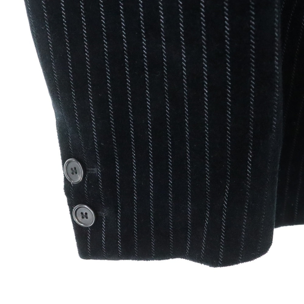 SAINT LAURENT PARIS(サンローランパリ) ストライプベロア テーラードジャケット ブラック 662466 Y1D75