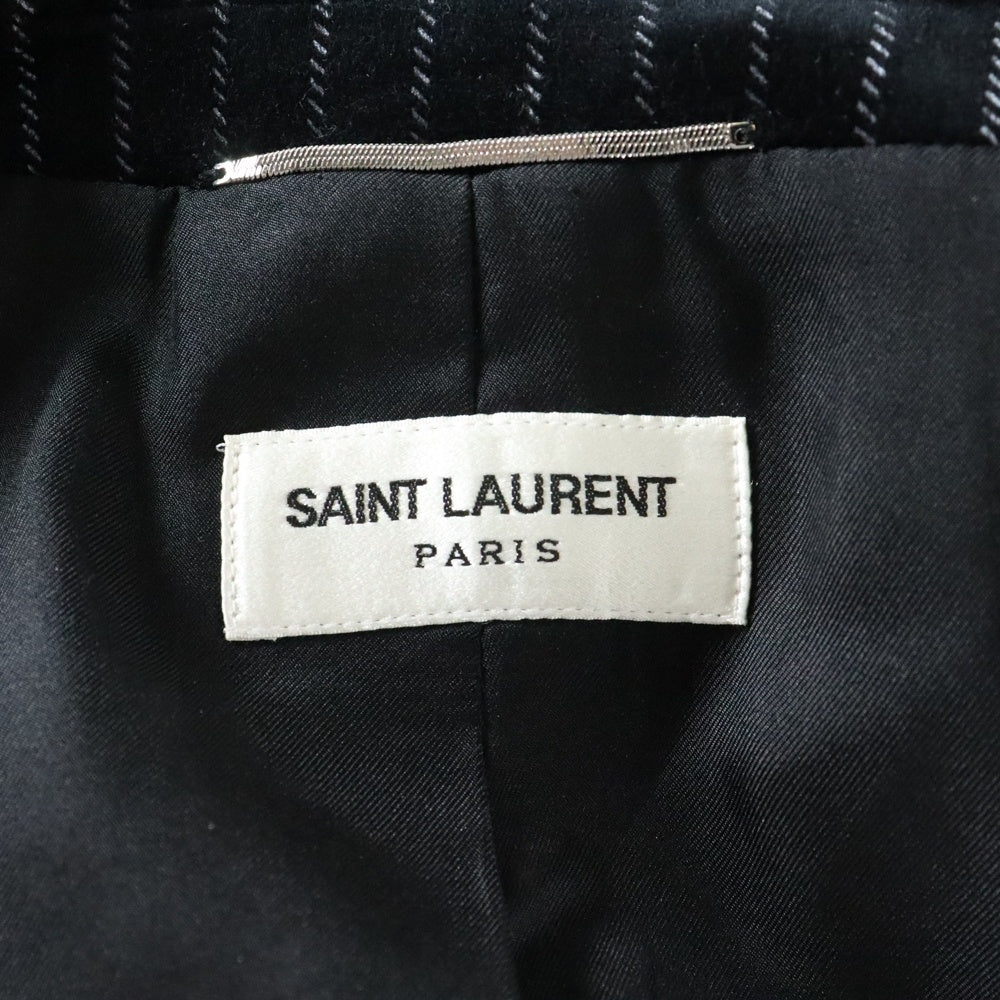 SAINT LAURENT PARIS(サンローランパリ) ストライプベロア テーラードジャケット ブラック 662466 Y1D75