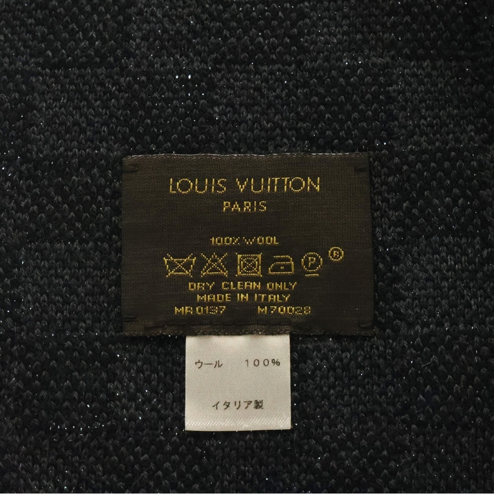 LOUIS VUITTON(ルイヴィトン) エシャルプ プティ ダミエ グラフィット ウール マフラー ブラック M70028
