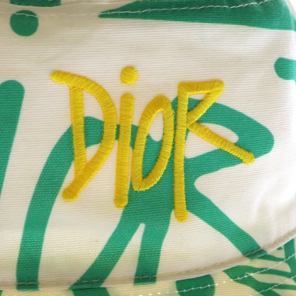 DIOR(ディオール) 20AW ×Shawn Stussy ショーン ステューシー ロゴ刺繍 バケットハット 帽子 グリーン/ホワイト 033C906A4949