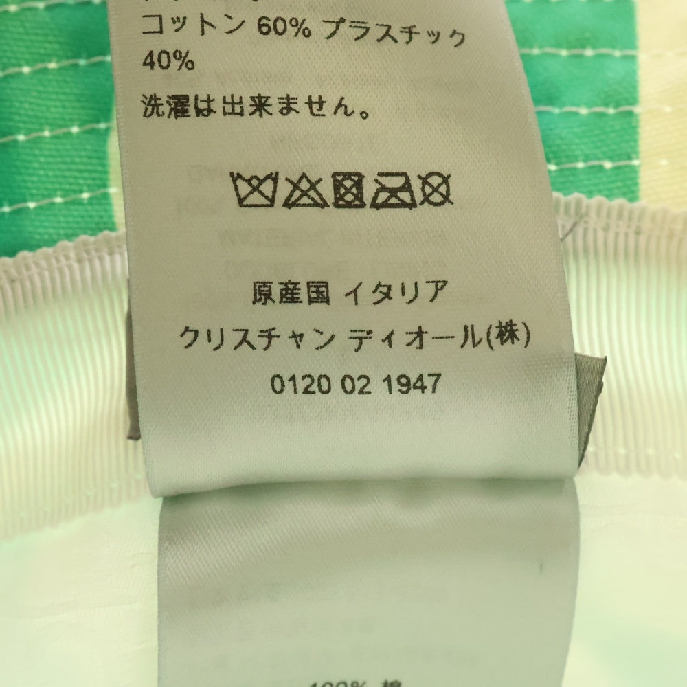 DIOR(ディオール) 20AW ×Shawn Stussy ショーン ステューシー ロゴ刺繍 バケットハット 帽子 グリーン/ホワイト 033C906A4949