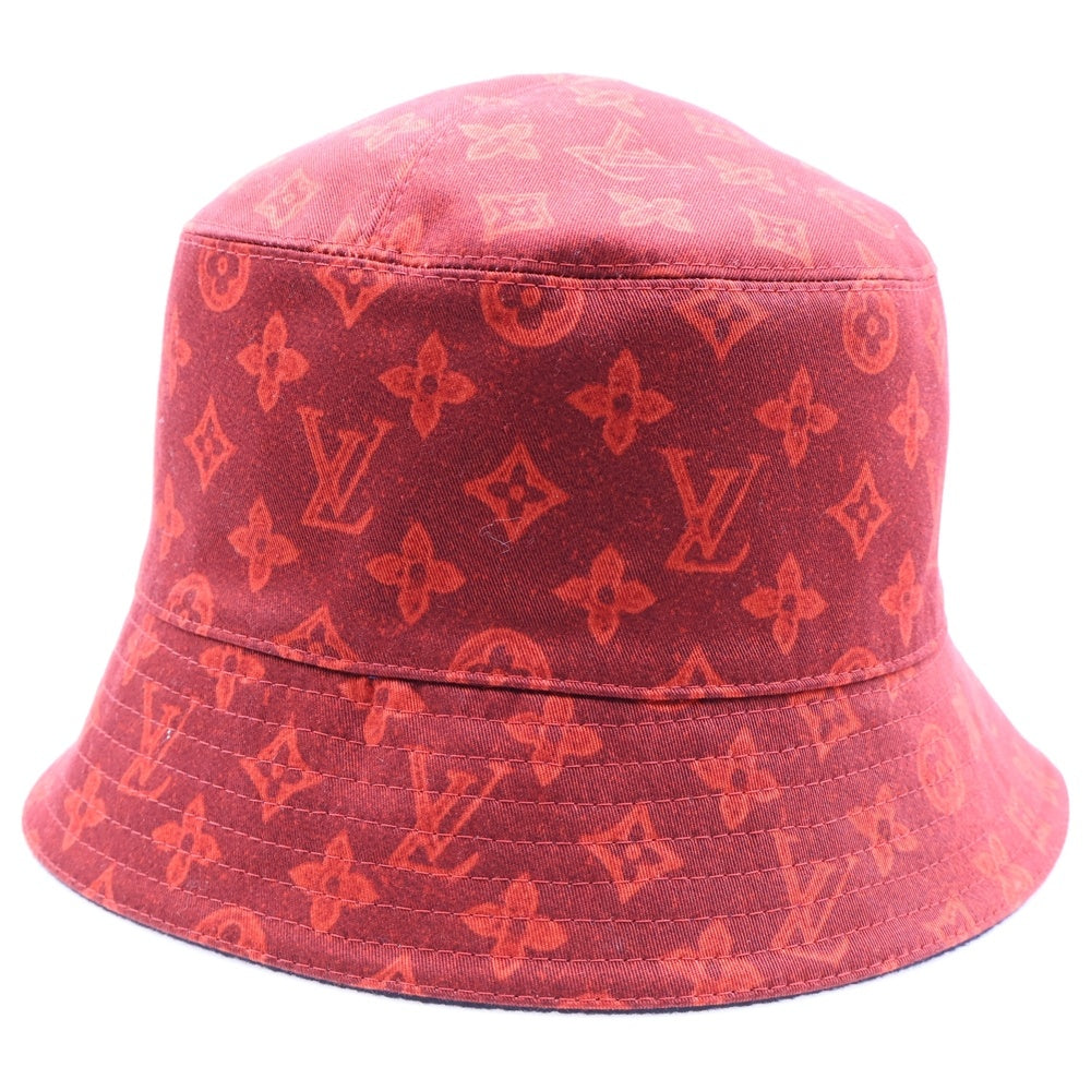 LOUIS VUITTON(ルイヴィトン) シャポー・モノグラム レコード リバーシブル バケットハット ネイビー/レッド M7011M