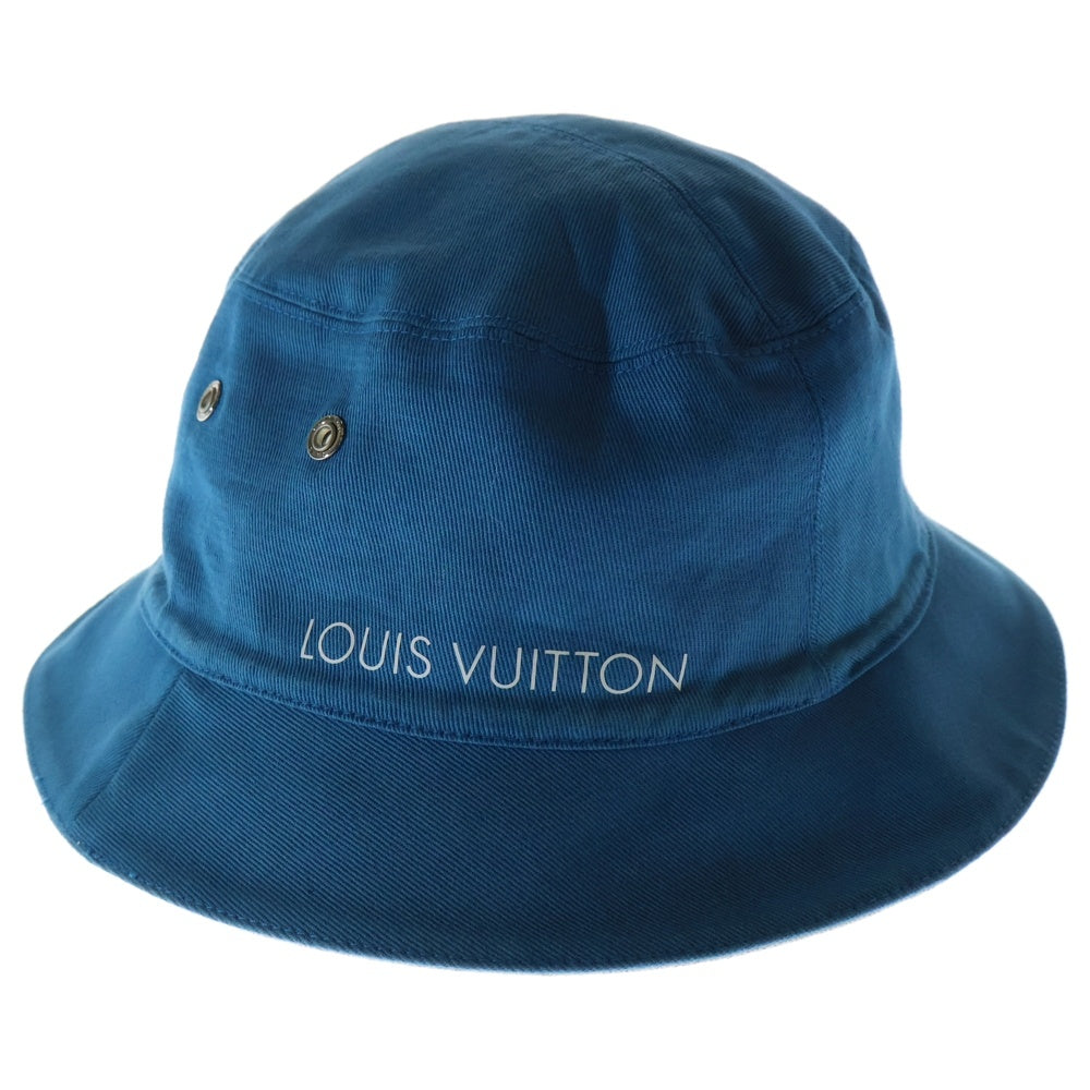 LOUIS VUITTON(ルイヴィトン) モノグラム総柄 リバーシブル デニムバケットハット 帽子 インディゴ/ブルー M76213