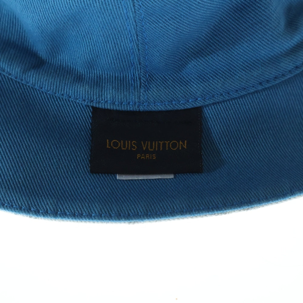 LOUIS VUITTON(ルイヴィトン) モノグラム総柄 リバーシブル デニムバケットハット 帽子 インディゴ/ブルー M76213