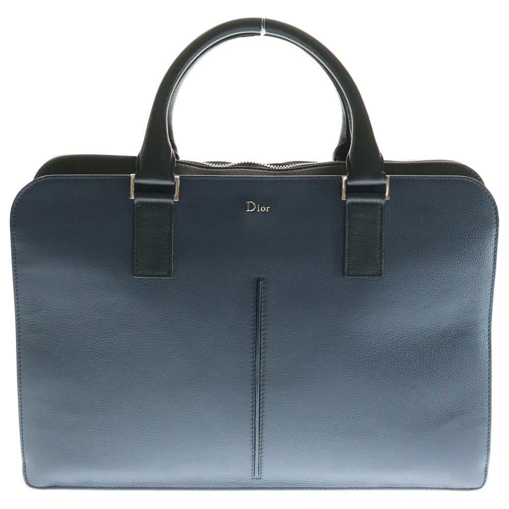 DIOR(ディオール) レザービジネスバッグ ブリーフケース ハンドバッグ ネイビー