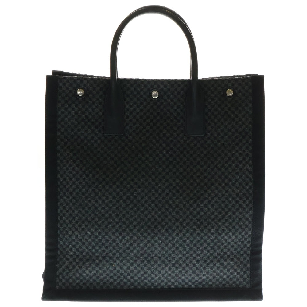 SAINT LAURENT PARIS(サンローランパリ) RIVEGAUCHE リブゴーシュ ウール トートバッグ ブラック