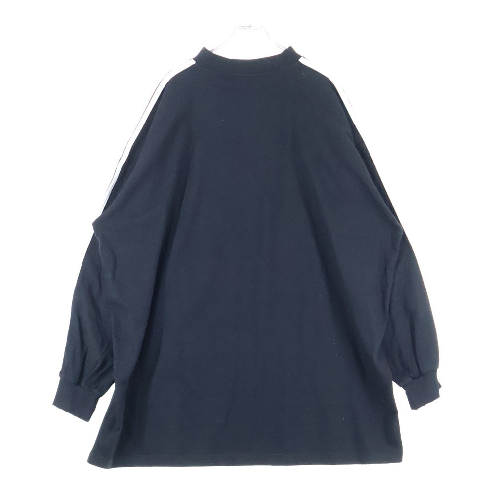 BALENCIAGA(バレンシアガ) 23SS ×adidas アディダス サイドライン クルーネック 長袖Tシャツ カットソー ブラック 728789 TNVA6