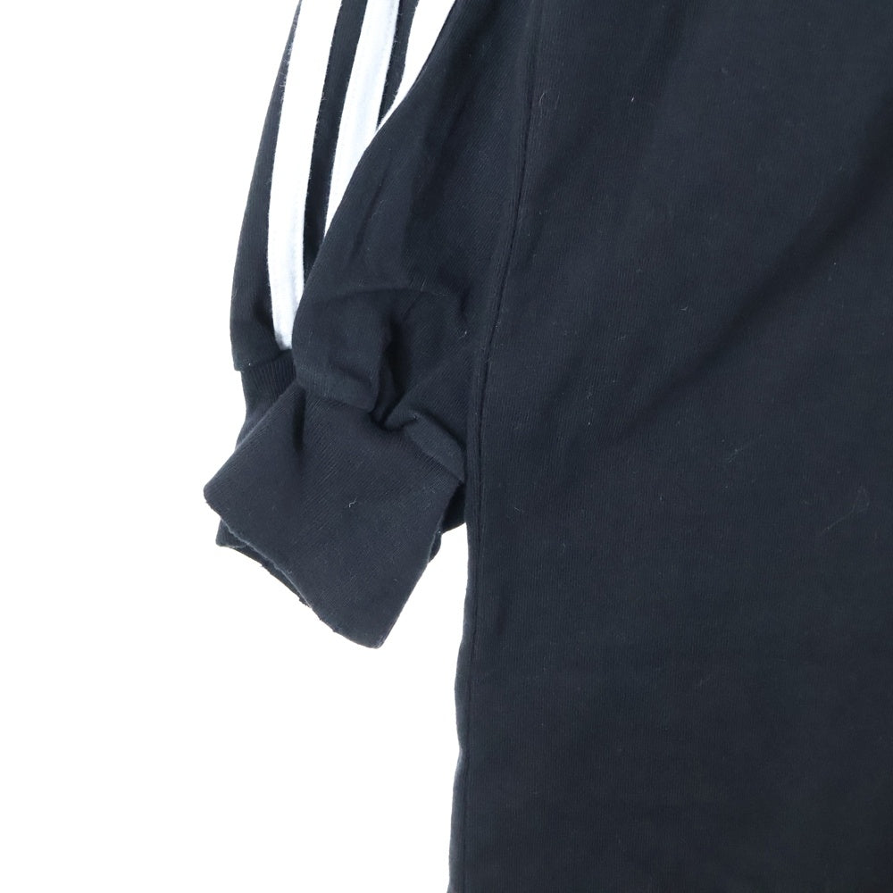 BALENCIAGA(バレンシアガ) 23SS ×adidas アディダス サイドライン クルーネック 長袖Tシャツ カットソー ブラック 728789 TNVA6