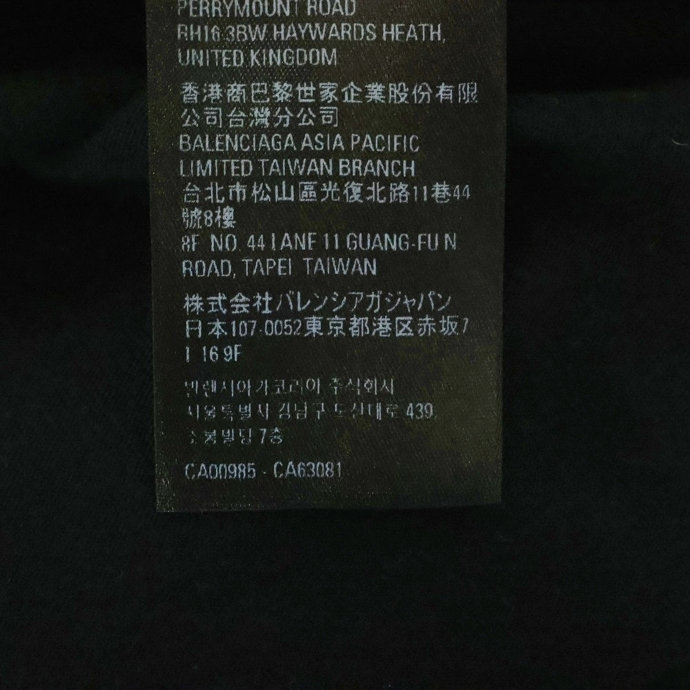 BALENCIAGA(バレンシアガ) 23SS ×adidas アディダス サイドライン クルーネック 長袖Tシャツ カットソー ブラック 728789 TNVA6