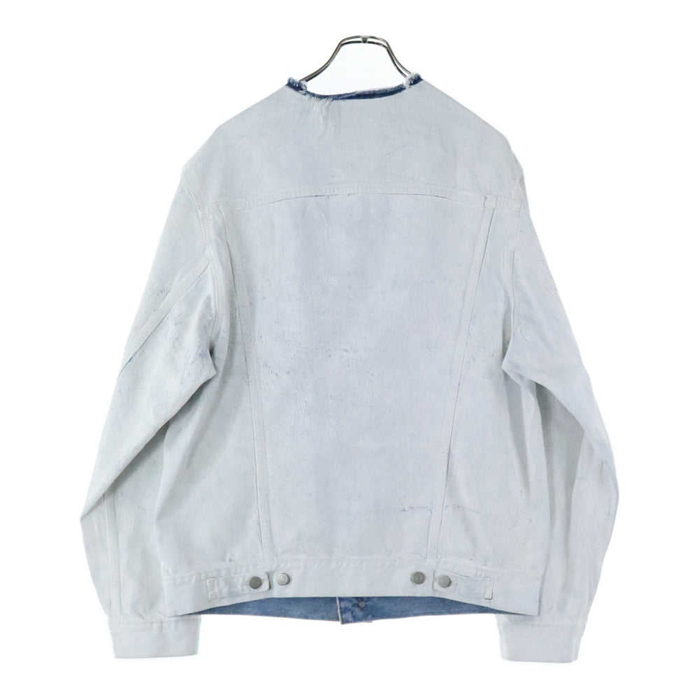 Maison Margiela 14(メゾンマルジェラ) 22AW カラーレス ペイント デニムジャケット ホワイト/インディゴ SI1AM0007