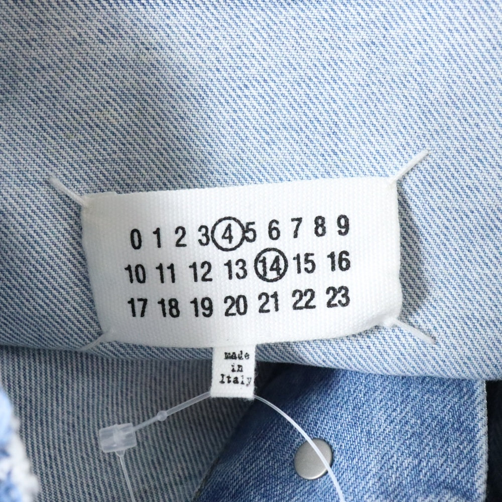 Maison Margiela 14(メゾンマルジェラ) 22AW カラーレス ペイント デニムジャケット ホワイト/インディゴ SI1AM0007