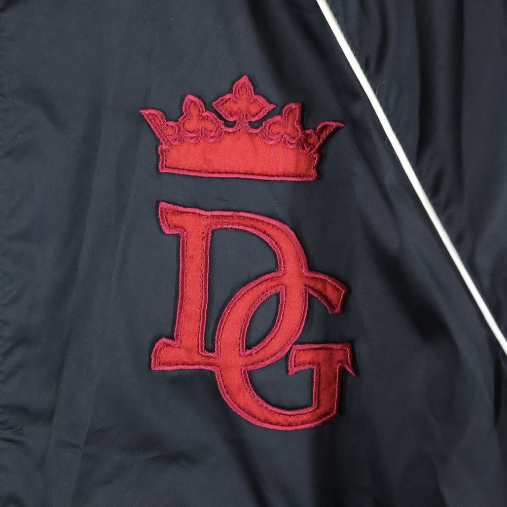 DOLCE & GABBANA(ドルチェアンドガッバーナ) クラウンロゴ刺繍 ポリエステル ジップアップ ジャケット ブラック G9LE5Z