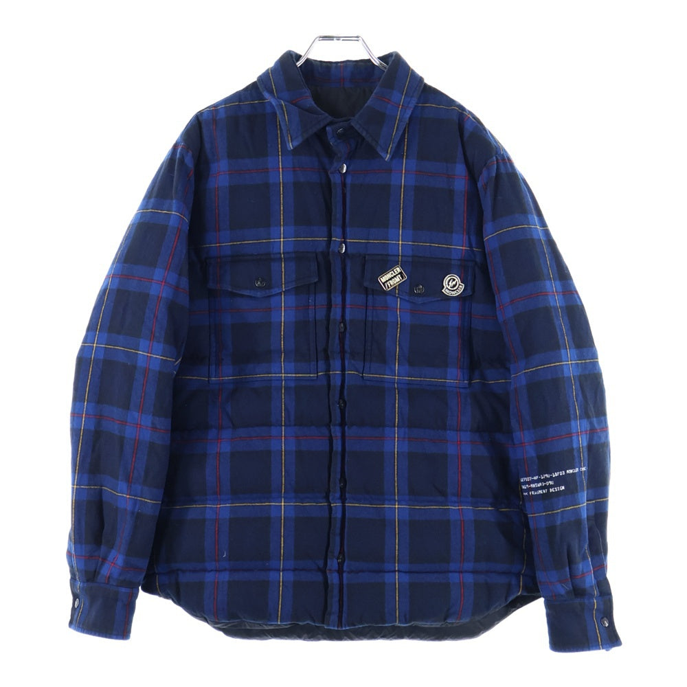 MONCLER(モンクレール) 19AW×fragment design MORANT フラグメント チェック柄ダウンジャケット ブルー E209U4030450