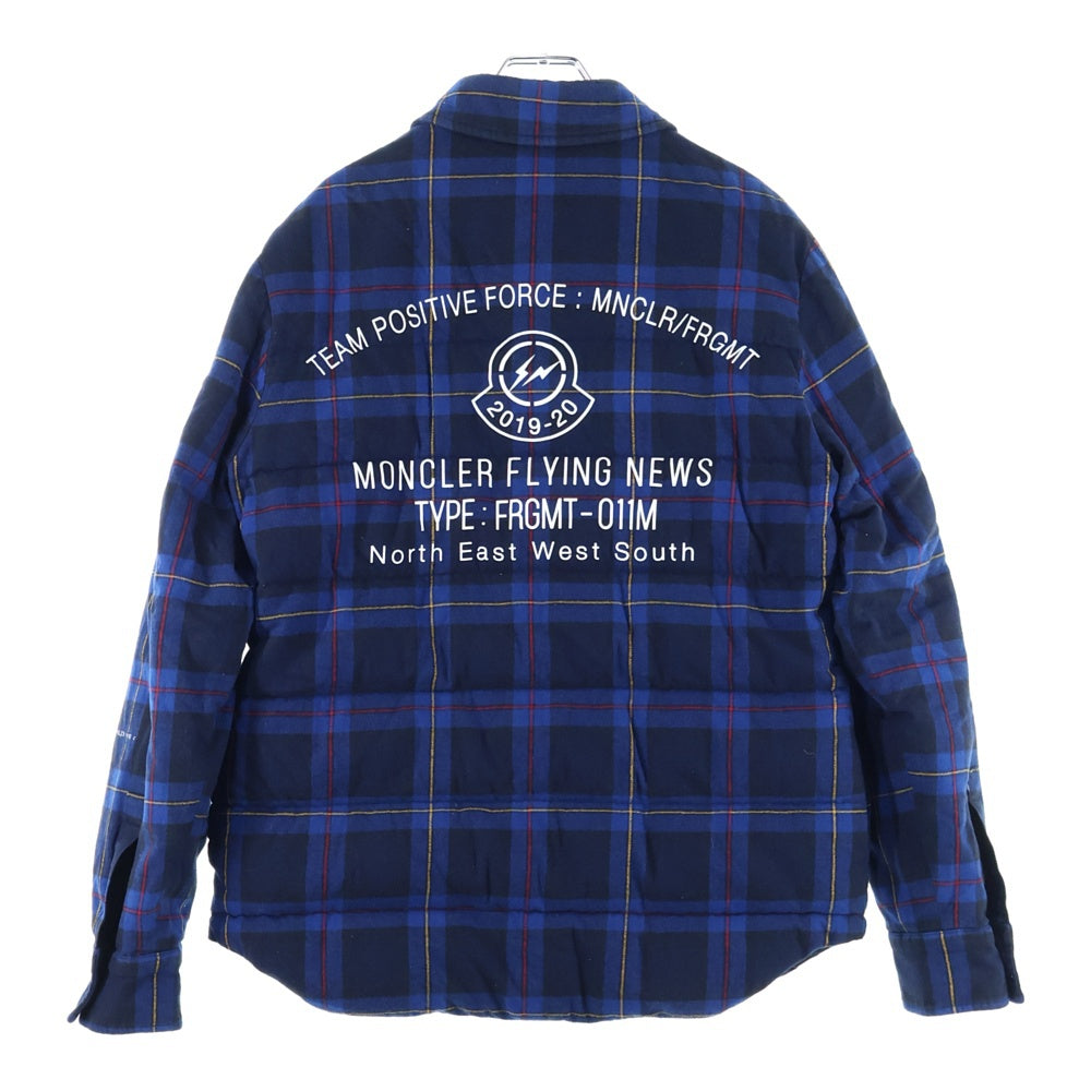MONCLER(モンクレール) 19AW×fragment design MORANT フラグメント チェック柄ダウンジャケット ブルー E209U4030450