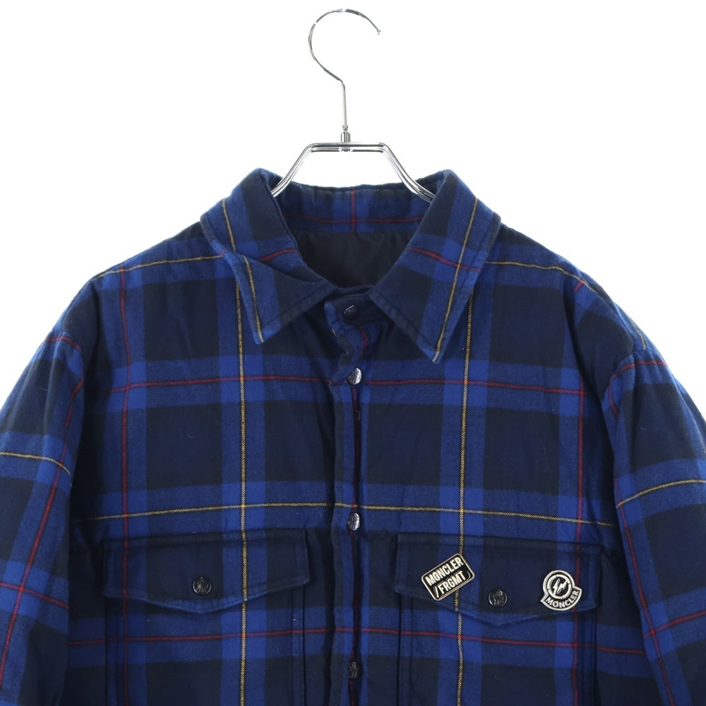MONCLER(モンクレール) 19AW×fragment design MORANT フラグメント チェック柄ダウンジャケット ブルー E209U4030450