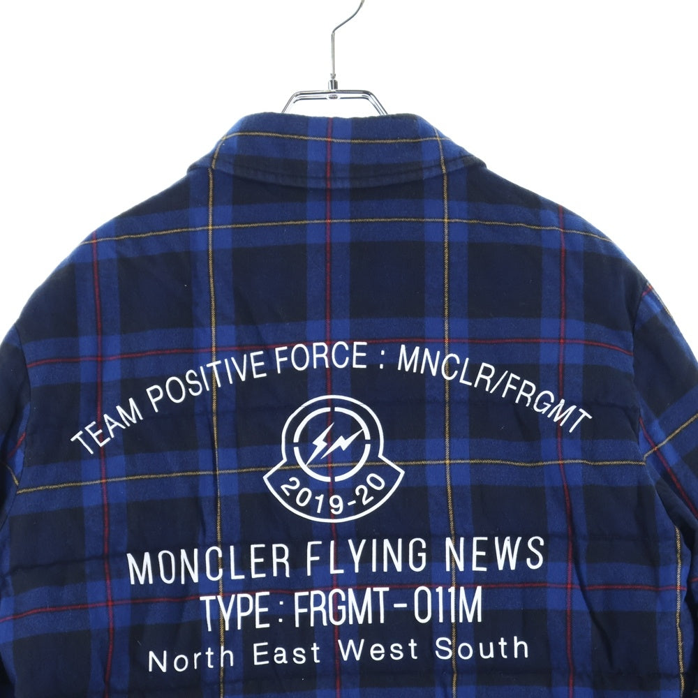 MONCLER(モンクレール) 19AW×fragment design MORANT フラグメント チェック柄ダウンジャケット ブルー E209U4030450