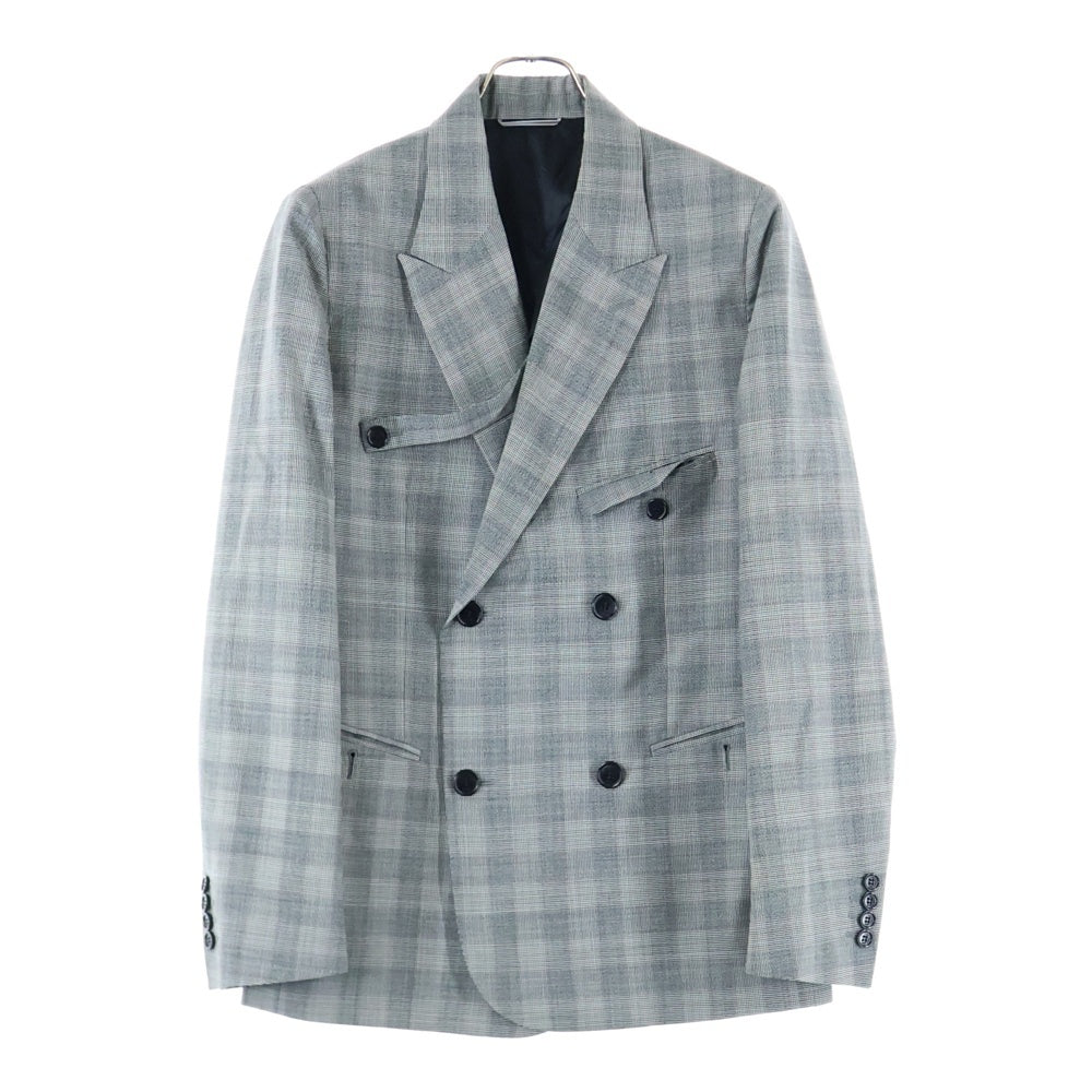 DIOR(ディオール) チェック柄 ダブルテーラードジャケット グレー