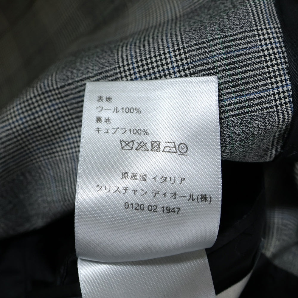 DIOR(ディオール) チェック柄 ダブルテーラードジャケット グレー 933C231A4521