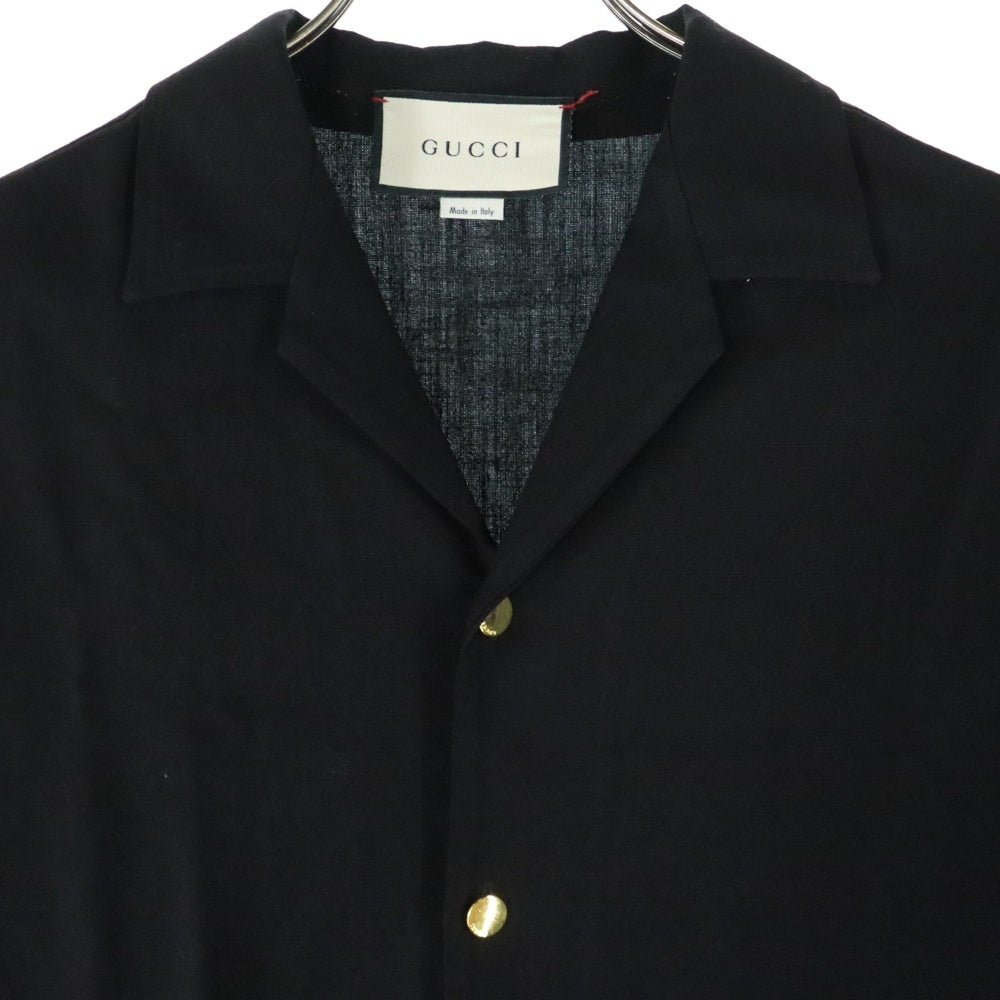 GUCCI(グッチ) 20SS Orgasmique Bowling Shirt レーヨン オープンカラー ボーリング 半袖シャツ ブラック 623169 ZADDU