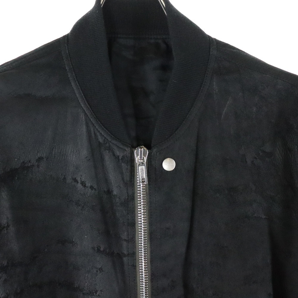 Rick Owens(リックオウエンス) MA-1 ラムレザー ボンバージャケット ブルゾン ブラック RU01B1786-LBA