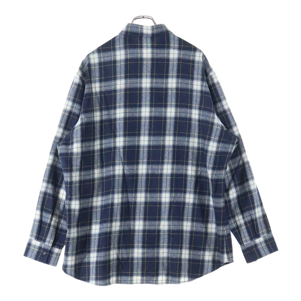 CELINE(セリーヌ) 21AW Check Wool Oversized Shirts チェック柄 オーバーサイズ 長袖ウールシャツ ブルー/ホワイト 2C555198O