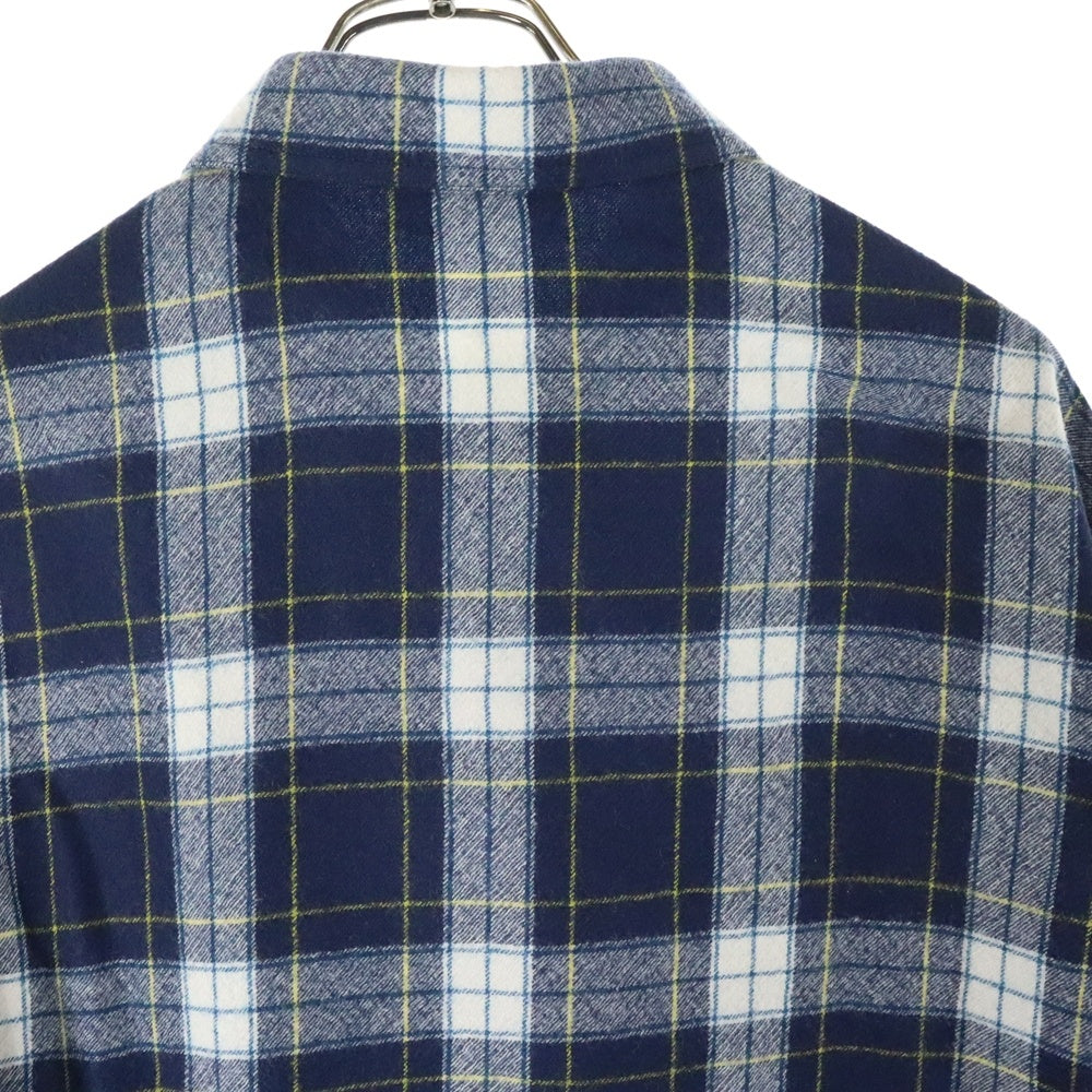 CELINE(セリーヌ) 21AW Check Wool Oversized Shirts チェック柄 オーバーサイズ 長袖ウールシャツ ブルー/ホワイト 2C555198O