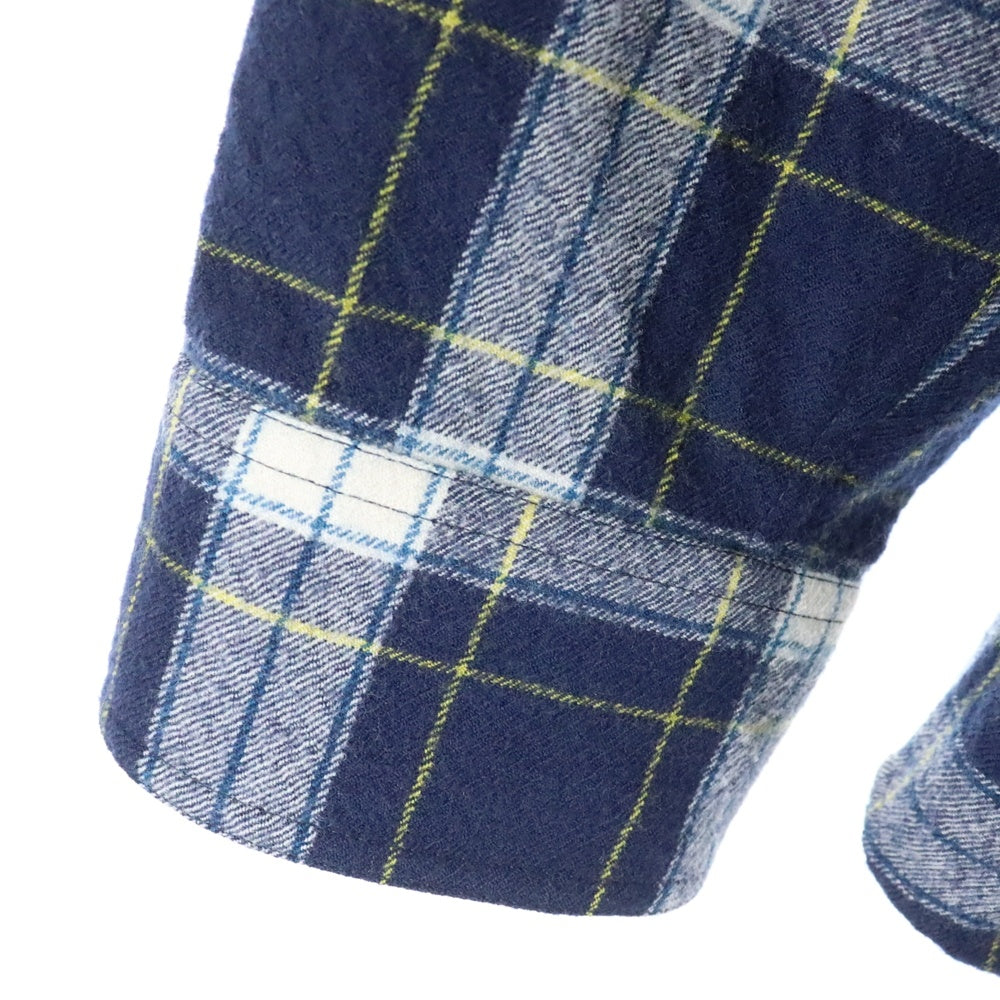 CELINE(セリーヌ) 21AW Check Wool Oversized Shirts チェック柄 オーバーサイズ 長袖ウールシャツ ブルー/ホワイト 2C555198O