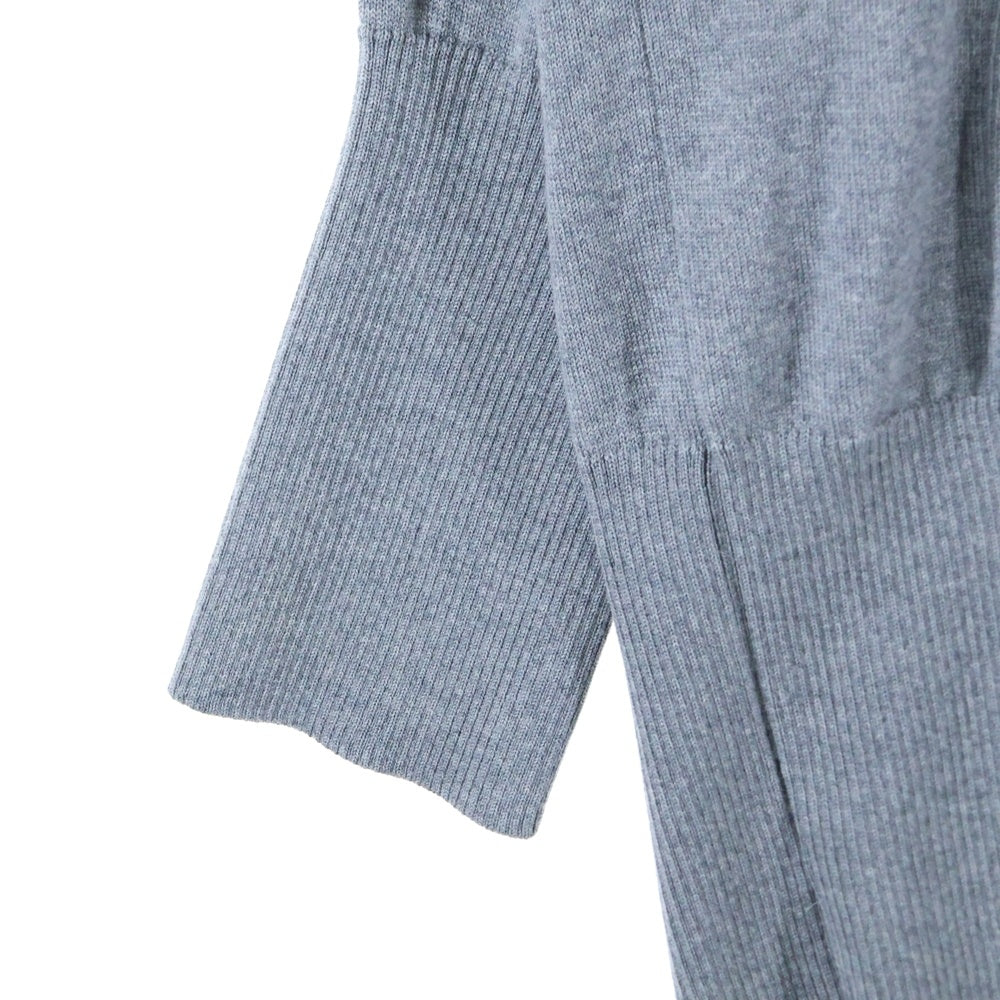 THOM BROWNE(トムブラウン) Vネック トリコロール ウール ニット オーバーサイズ カーディガン グレー MKC335A-Y1002055