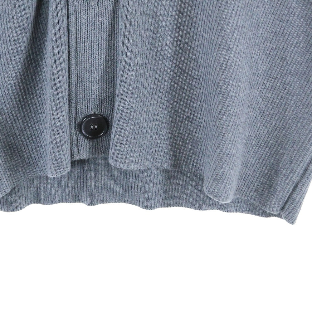 THOM BROWNE(トムブラウン) Vネック トリコロール ウール ニット オーバーサイズ カーディガン グレー MKC335A-Y1002055