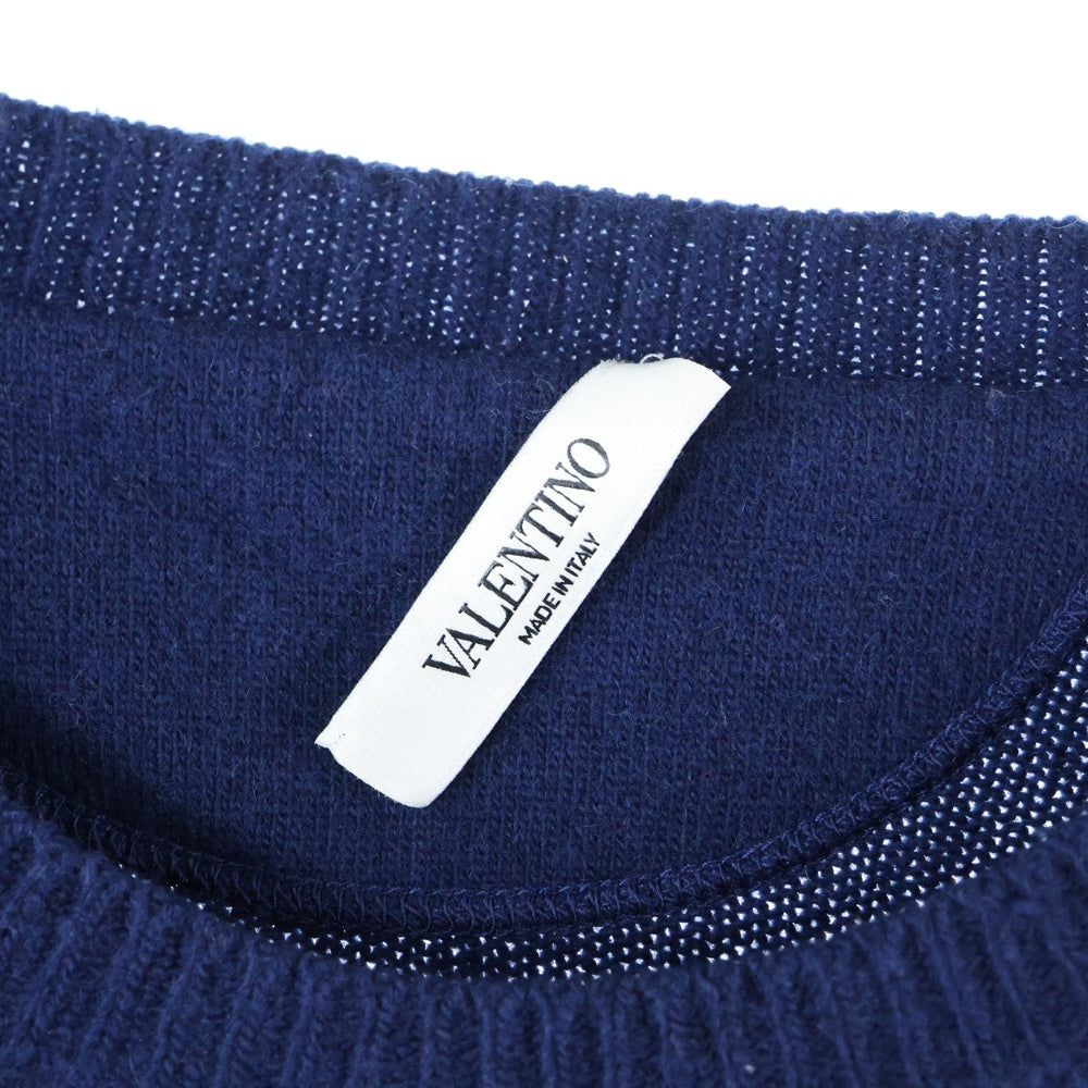 VALENTINO(ヴァレンティノ) 19SS サークルロゴ ウール ニット セーター ネイビー RV3KC01FMRN