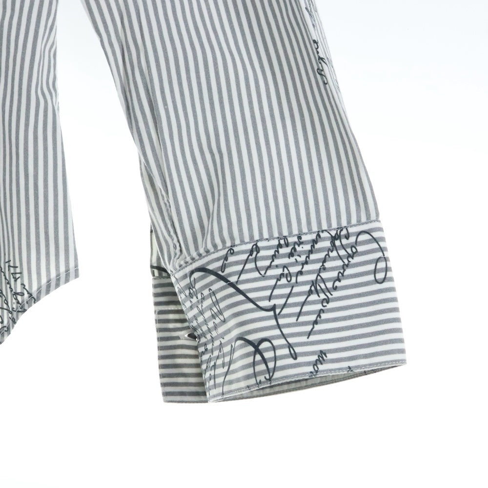 Berluti(ベルルッティ) カリグラフィ ストライプ 長袖シャツ グレー