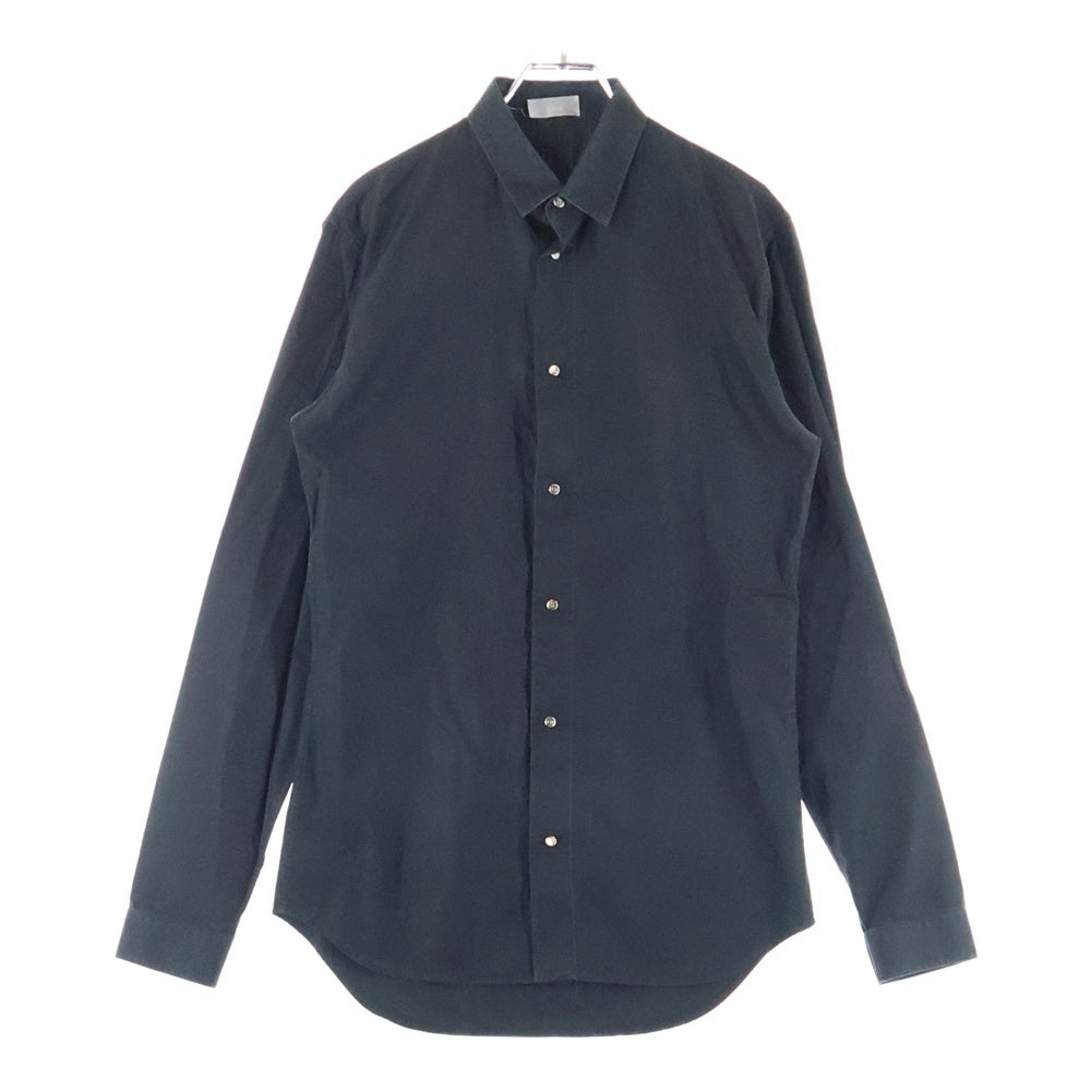 Dior HOMME(ディオールオム) 14SS CDロゴメタルスナップボタン コットン 長袖シャツ ブラック 433C561A1581