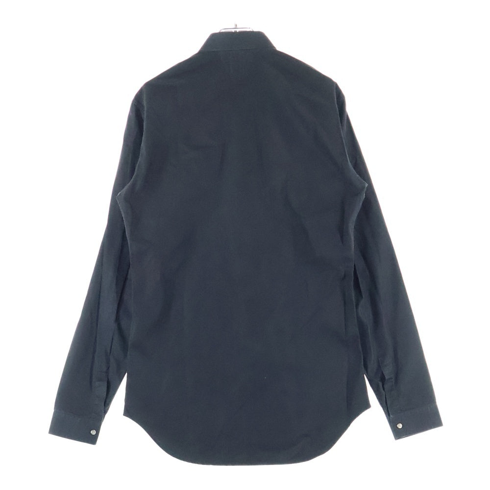 Dior HOMME(ディオールオム) 14SS CDロゴメタルスナップボタン コットン 長袖シャツ ブラック 433C561A1581