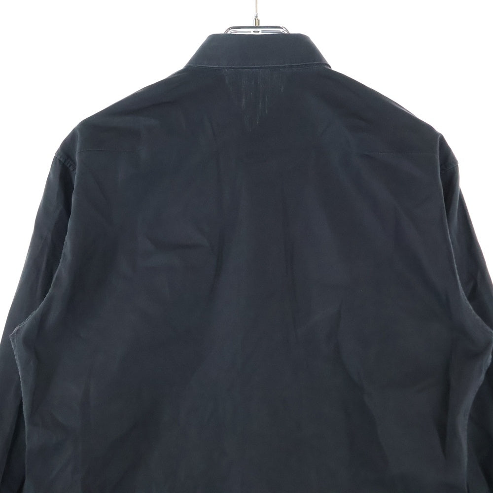 Dior HOMME(ディオールオム) 14SS CDロゴメタルスナップボタン コットン 長袖シャツ ブラック 433C561A1581
