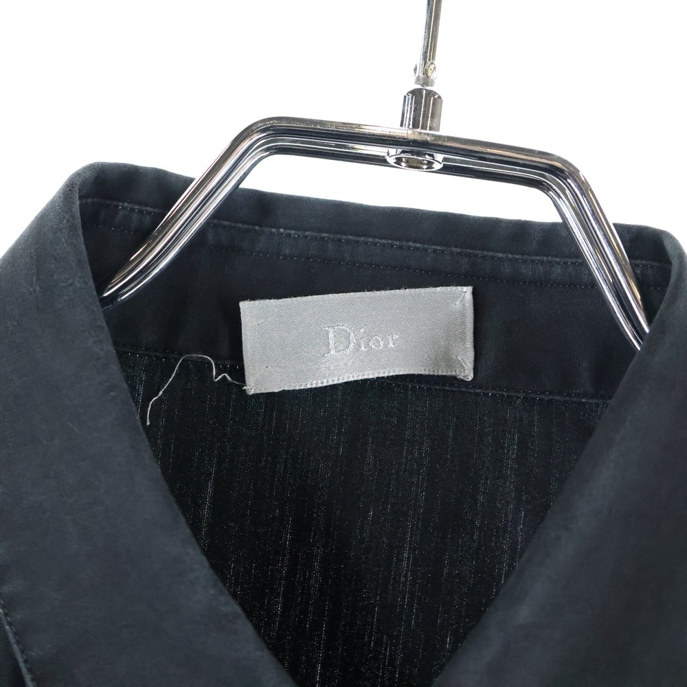 Dior HOMME(ディオールオム) 14SS CDロゴメタルスナップボタン コットン 長袖シャツ ブラック 433C561A1581