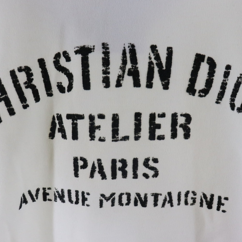 Christian Dior(クリスチャンディオール) 20AW Ovesize Sweatshirt アトリエ オーバーサイズ ロゴプリント プルオーバーパーカー フーディー ホワイト 043J646A0531