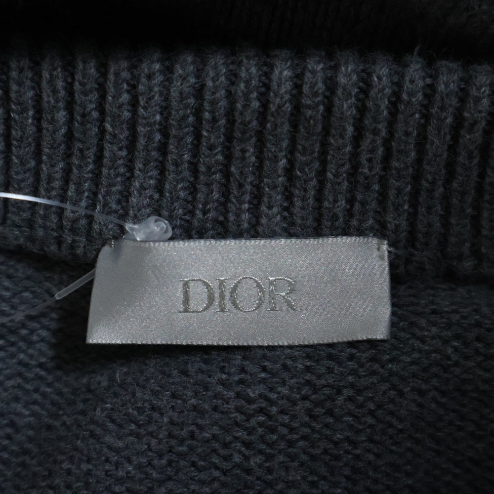 DIOR(ディオール) 19AW 袖オブリーククルーネックニットセーター グレー 943M672AT072