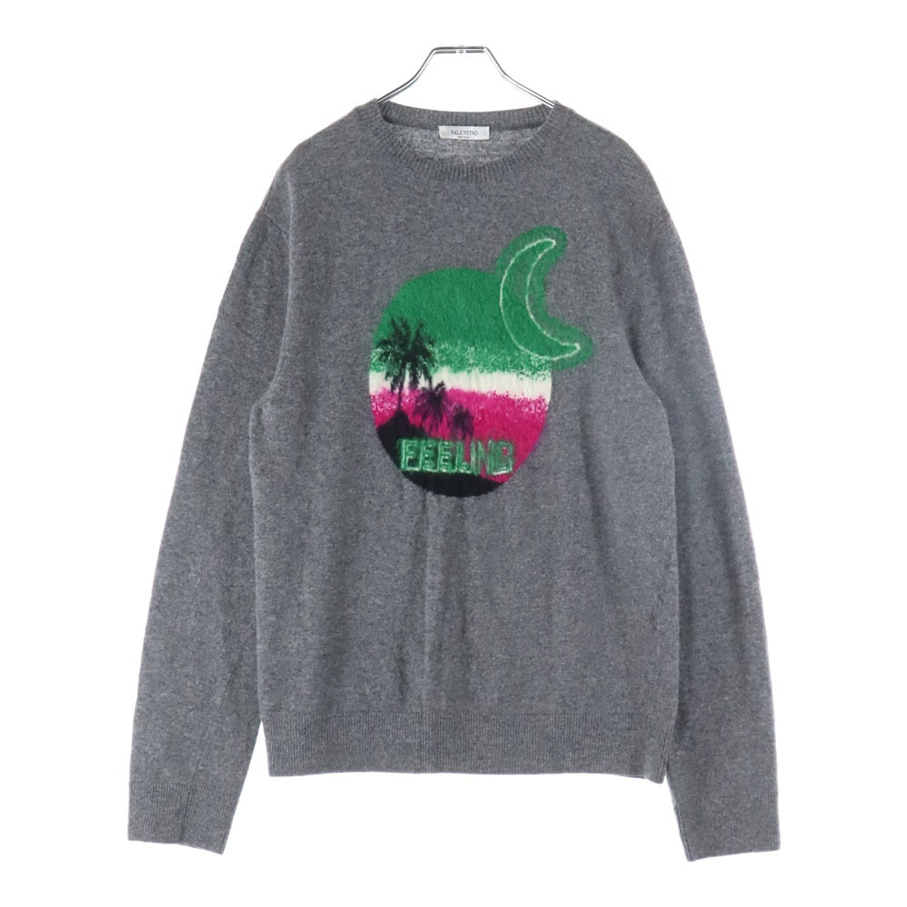 VALENTINO(ヴァレンティノ) サークルロゴ ウール ニット セーター グレー