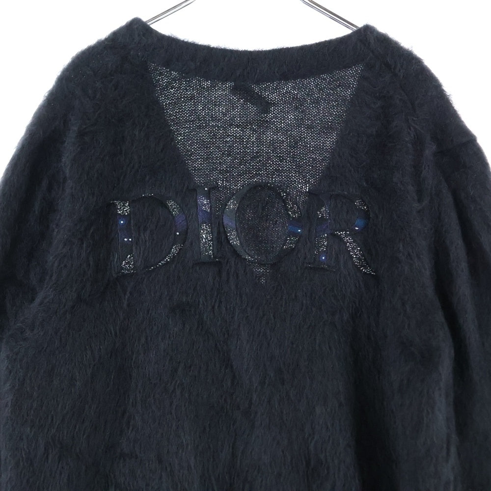 DIOR(ディオール) 21AW ×Peter Doig Cardigan ピーター ドイグ バックロゴ刺繍 モヘヤ ナイロン ウール ニット カーディガン ブラック 143M233AT295