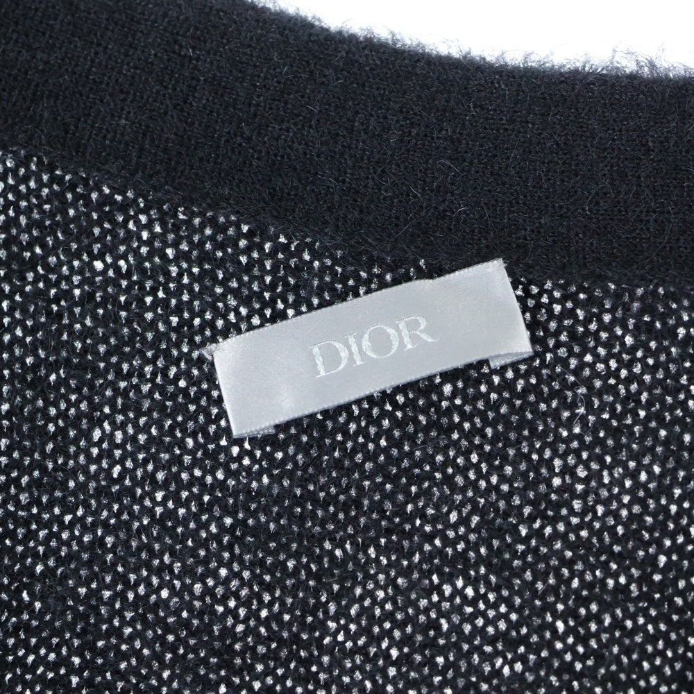 DIOR(ディオール) 21AW ×Peter Doig Cardigan ピーター ドイグ バックロゴ刺繍 モヘヤ ナイロン ウール ニット カーディガン ブラック 143M233AT295